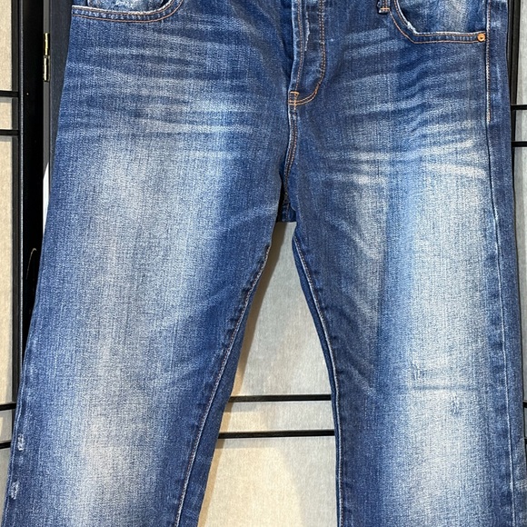 Gap 1969 Japanese Selvedge Denim Blue Jeans Women's Sz 29r button fly Boyfriend - Picture 2 of 8